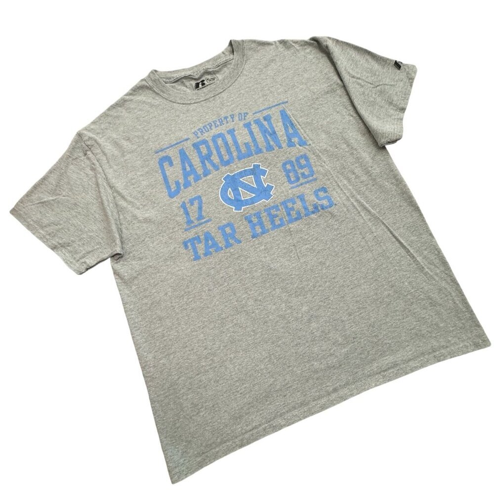 UNC North Carolina TAR HEELS Classic Cotton T-Shirt Gray Mens Siz XL 46/48